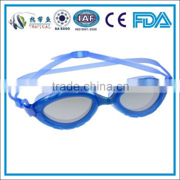 2015 New fashionable design mirror coating uv protection and anti fog swimming goggles , silicone new design swimming goggles