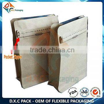 Kraft Paper Flat bottom bag China flexible converter (OEM Custom Print)