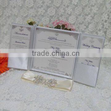 luxurious handmade silk wedding invitations with bucckle