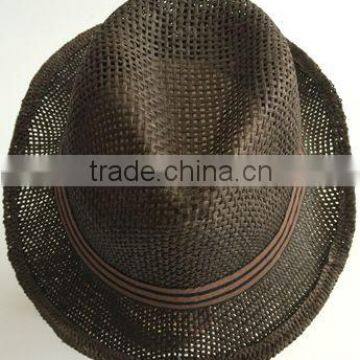 men's fashion panama paper straw hats/cowboy hats bound with belt