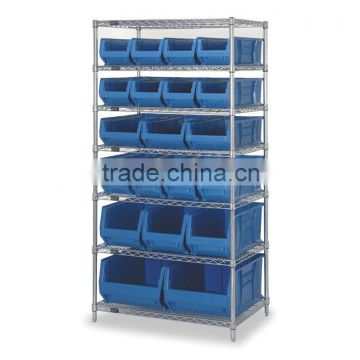 Bin Shelving, Wire, 36X24, 20 Bins