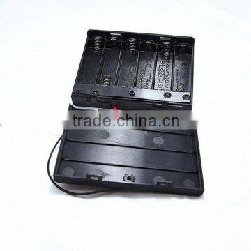 Hold 6x AA Size Battery Holder Box 12V Case With Cover ON/OFF Switch Wire Lead