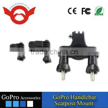 Bicycle Handlebar / Seatpost Clamp with Three-way Adjustable Pivot Arm for Gopro Hero 3+/3/2/1/4 Session