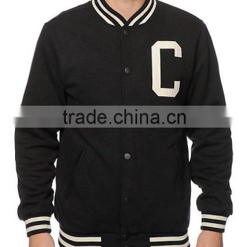 Varsity/Letterman/College Jacket Black/White all made of Melton Wool