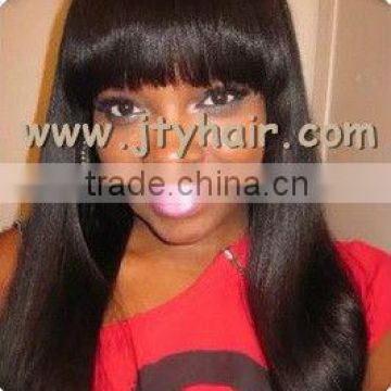 High Quality Fashional 18" #1B Off Black Silky Straight, Soft & Beauty Peruvian hair lace front wig