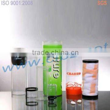 PET/PVC/PP plastic cylindrical boxes