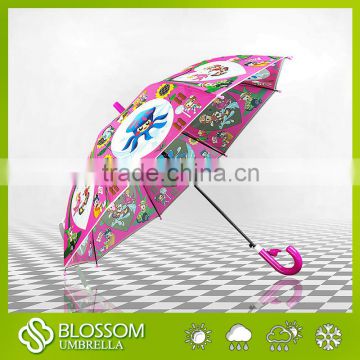 2016 Hot sell cartoon character umbrella,cheap kids umbrella