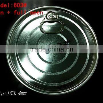 603#(153.4mm) sell the pop full aperture tinplate easy open ends supplier