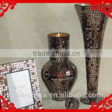 Mosaic Glass vase/flower vase/tall glass flower vase YX-16030209