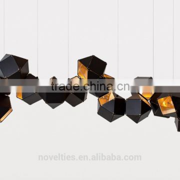 Heavy and Long Industrial Metal Geometric Configurations Chandelier Lighting