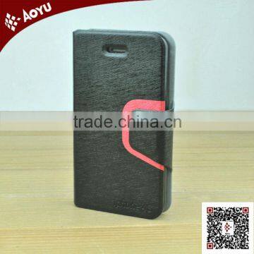 book style leather case for mobile phone for iphone 4s