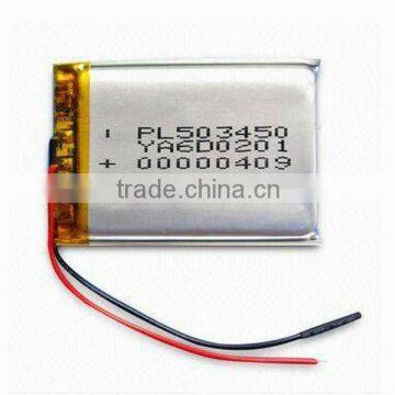 3.7V 503450,500mAh bluetooth li-polymer battery