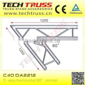 C40 DA2212 aluminum truss corner , 2-way corner for flat truss