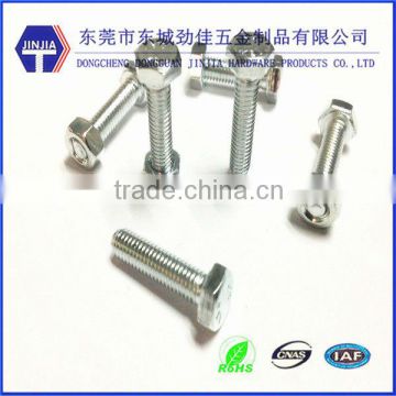 DIN933 hex head half thread bolt with strength shank 6mm