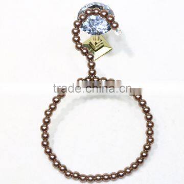 Golden brown bead fashion pearl hanger for clothes