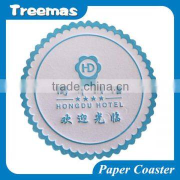 Water absorbent disposable hotel tissue paper coaster for promotion