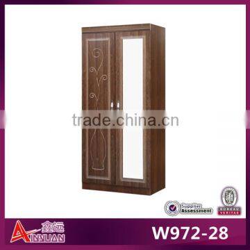 W972-28 South Africa design wood mirror wardrobe cheap wardrobe cabinets