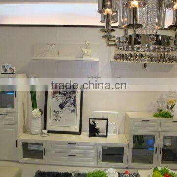 Modern white european style tv cabinet set