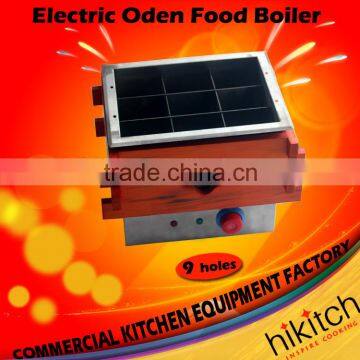 Snack food cooker restaurant food boiler 9 holes wooden case electric oden