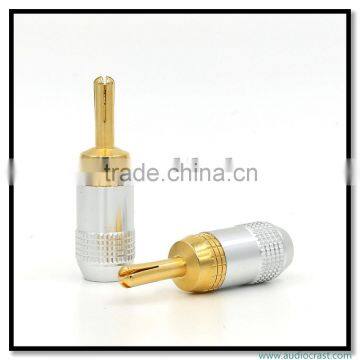 Gold Plated Self Locking Banana Plug 24K Banana Connectors