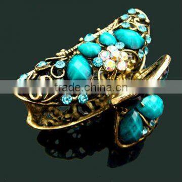 Fashion designer turquoise stone hair claw