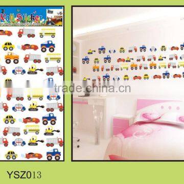 large decorative wall stickers/cars design wall sticker/3D PVC vinyl wall sticker for boy's room