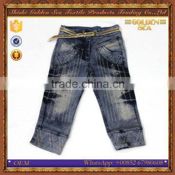 Top quality fashion design custom girl jeans pants