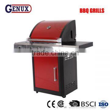 5 main burner outdoor gas grill with a side burner