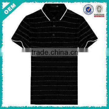 Men's Black Wholesale Striped Polo Shirt (lyt-060054)