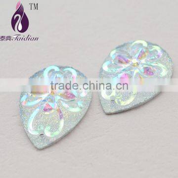 Flatback Gemstone Cabochon 18*25 mm Teardrop Sew On Crystal AB Rhinestone ,Earring Pendent Baeds