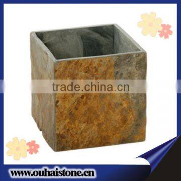 Scenery places necessary rusty slate material square stone planters