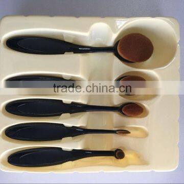 Custom Oval #3 4 5 8 10 Soft Nylon Hair Make up Cosmetic Travel Brush Set photo-3
