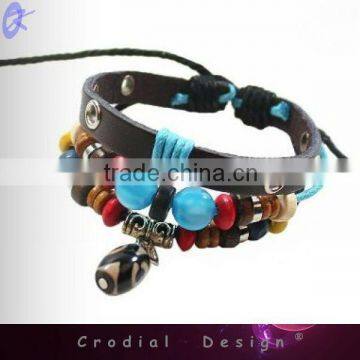 2013 Hot Sale Cheap Fashion Men's Bracelet Handmade Leather Bracelet For Yong People