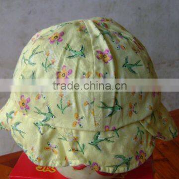 high quality fashionable printed 100% cotton baby bucket hat