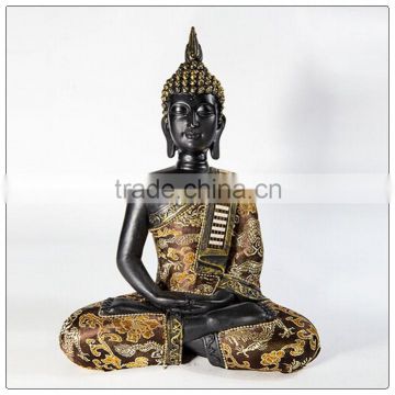 Resin Thailand buddha statue wearing fabric clothes, buddha figurine