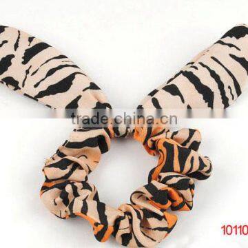 rabbit ear tiger print scrunchies