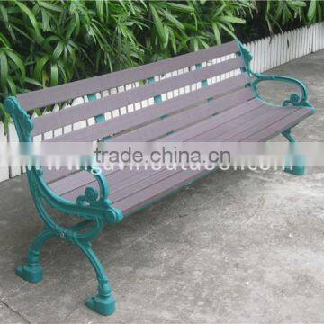 Outdoor recycled plastic wrought iron bench