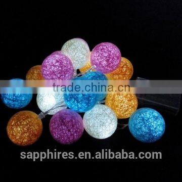 20L colorful led battery powered cotton ball light
