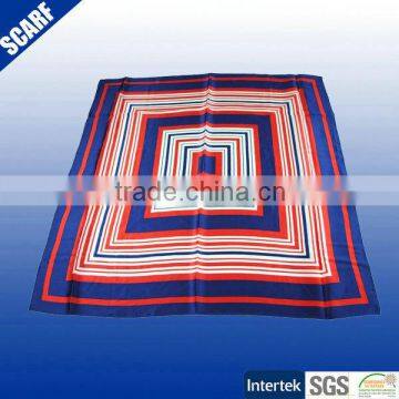 Latest design stripe pattern polyester square scarf