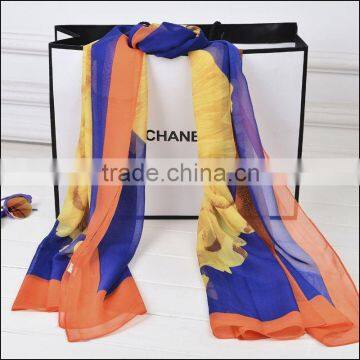 Hot Sale 100% silk scarf digital printing scarf for fashion From Real Scarf Factory