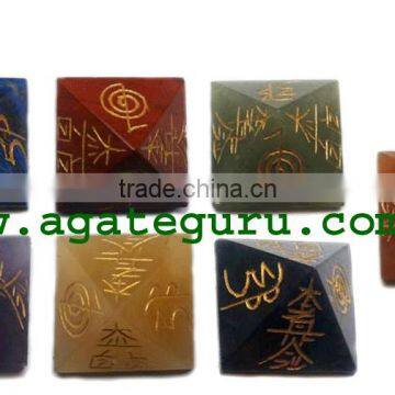 7 Chakra Engrave USAI Reiki pyramid set : Wholesaler Manufacturer