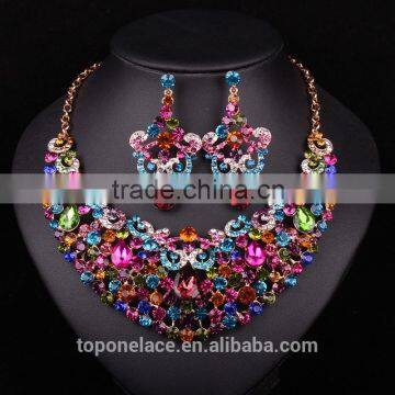 Wholesale Fashion Crystal Rhinestone Necklace Earring Diamond Jewelry Sets Dubai photo-6