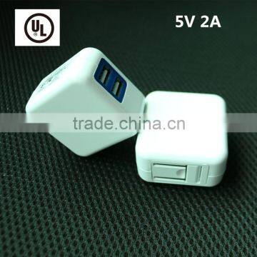 UL LISTED Dual USB Foldable Quick Charge 2.0 Wall Charger photo-3