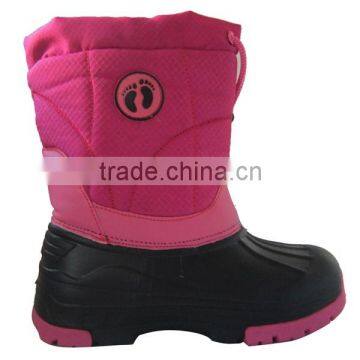 2016 new design eva rubber outsole pink snow boot for girl