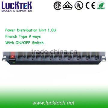 Rack mount pdu French Type 9 ways