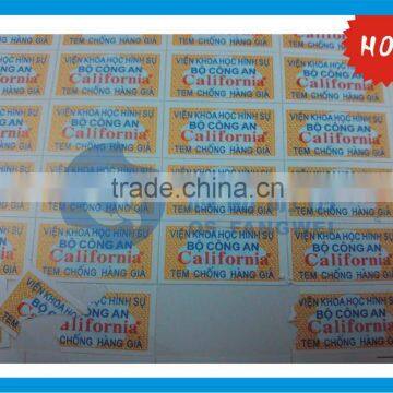 Destructible Vinyl Paper Labels