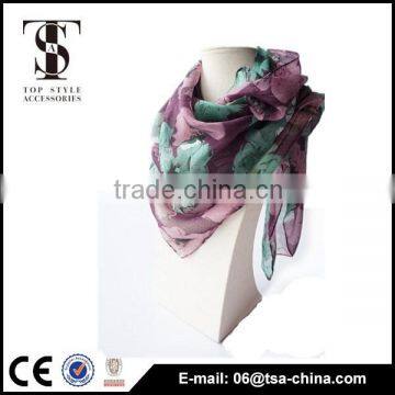 2015 new big flower printed autumn spring shawl scarf square style