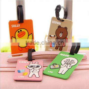 Lovely candy color cartoon silicone luggage tag