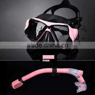 OEM china diving mask tempered glass diving mask super dry snorkel set