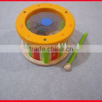 2012 wood round musical drum toy for children